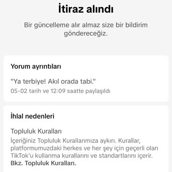 TikTok Hesabımda Yazılarım Sürekli Engelleniyor