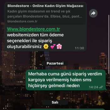 Blonde Store'dan Aldığım Üründe İletişim Sorunu Ve Kargoya Verilmeme