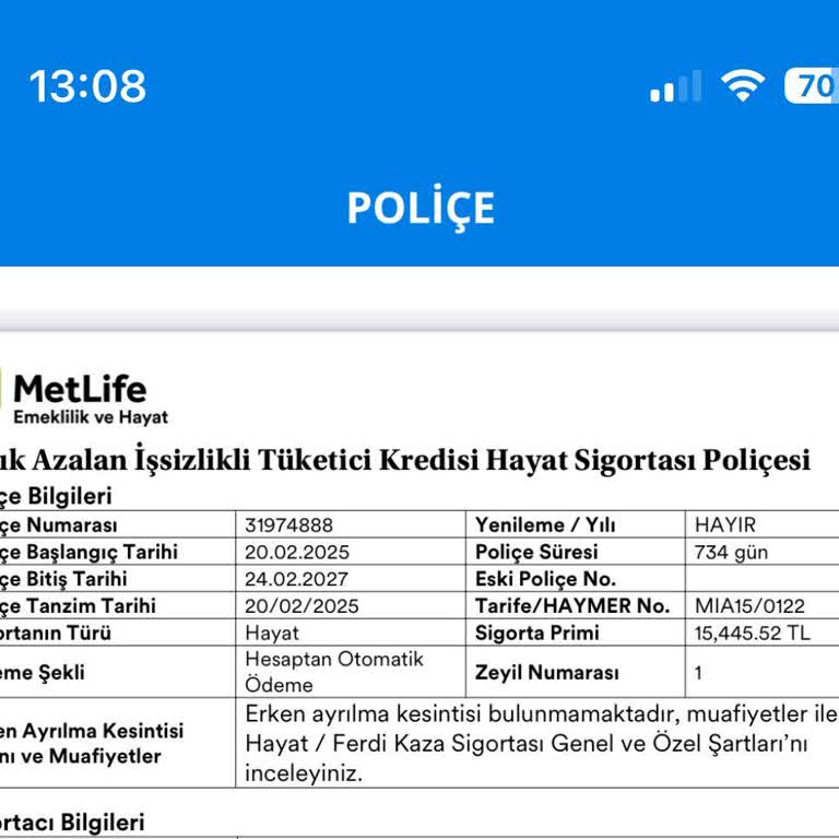 Krediye Bağlı Zorunlu Hayat Sigortası Kesintisinin İadesi Talebi