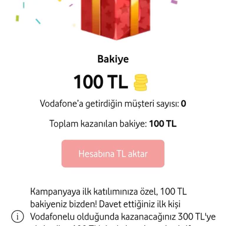 Vodafone Link At Kazan Kampanyasında Hakkım Olan Tutar Yatırılmadı