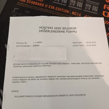 Aldığım Harley Davidson Botta Erken Deformasyon Ve Boyner'in Yetersiz Müşteri Hizmeti