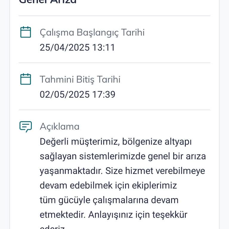 Bir Haftadır Devam Eden Bölgesel Arıza Nedeniyle İnternet Hizmeti Alamıyorum