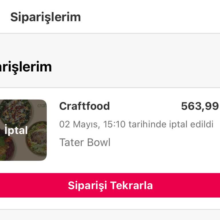 Yemeksepeti'nin Ödeme Hatası Nedeniyle Siparişim İptal Edildi