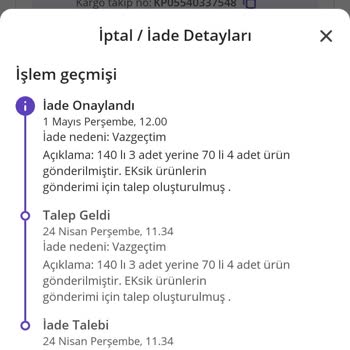 Eksik Gönderim Ve Fiyat Artışı Nedeniyle Mağduriyet Yaşadım