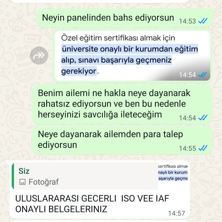 İzinsiz Sertifika Ve Para Talebiyle Tehdit Ediliyorum