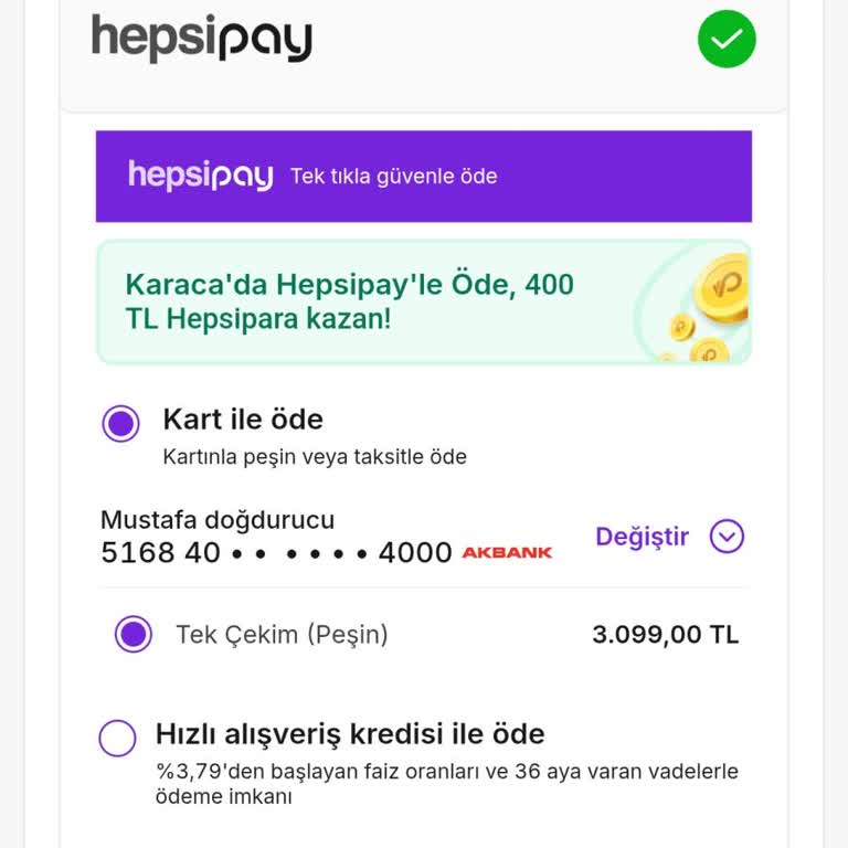 Karaca Online Alışverişte Hepsipay İadesi Yapılmadı