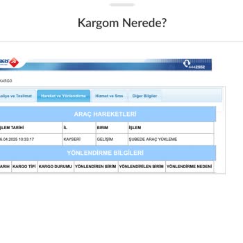 Kargom Kayseri'de Sebepsizce Bekletiliyor, Bilgi Verilmiyor
