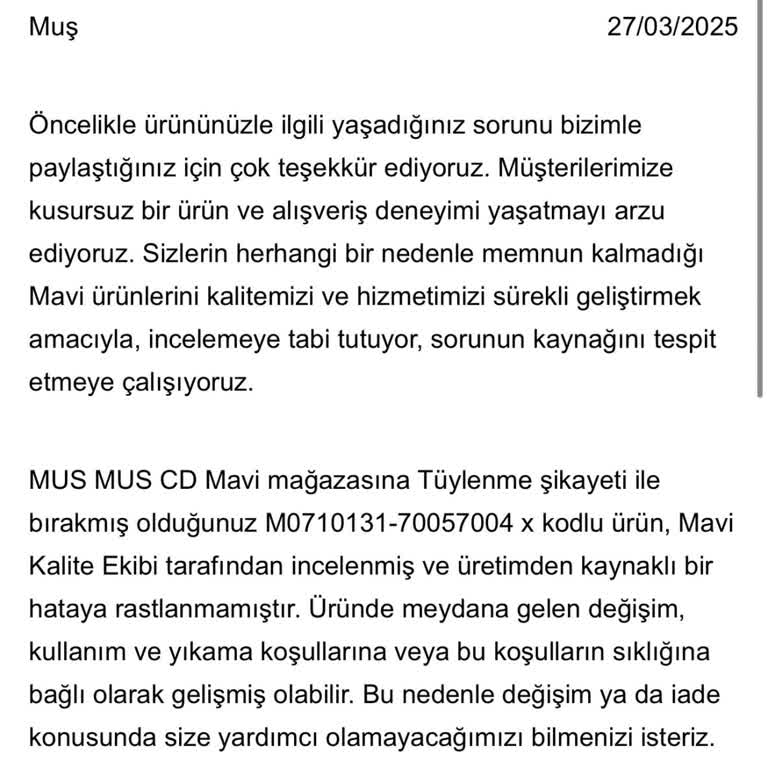 Maviden Alınan Kazağın İlk Giyimde Tüylenmesi Ve Sarkması Mağduriyet Yarattı
