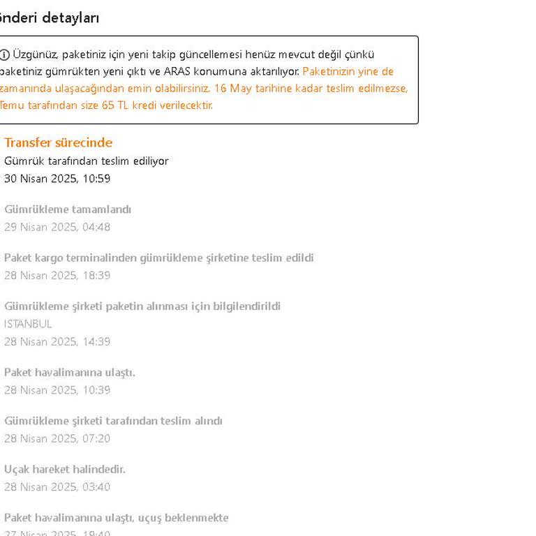 Gümrükte Bekleyen Siparişim İçin Bilgilendirme Ve Çözüm Bekliyorum