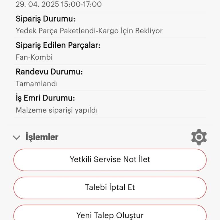 Arçelik Kombi Arızası Ve Servis Parça Temini Sorunu Nedeniyle Mağduriyet