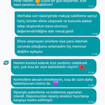 Eksik Gönderilen Ürünler Ve Olumsuz Müşteri Hizmetleri Deneyimi