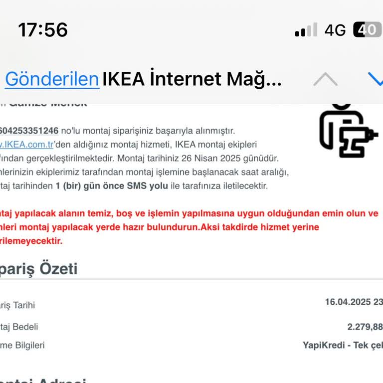 İptal Edilen Montaj Hizmetinin Ücreti İade Edilmiyor, Acil Çözüm Bekliyorum