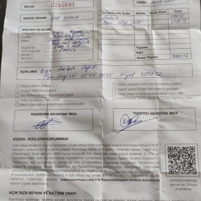 5 Yıllık Kombiye Yüksek Arıza Ve Servis Ücreti Şoku