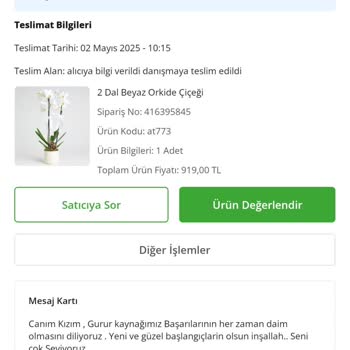 Çiçek Siparişim Yanlış Kişiye Teslim Edildi, Ücret İadesi Veya Yeniden Gönderim Talep Ediyorum