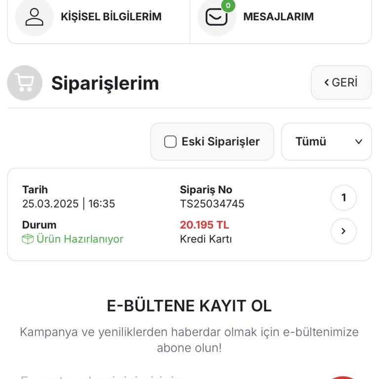 Sipariş Sonrası Ürün Tedarik Sürecinde Yaşanan Belirsizlik