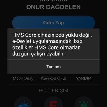 Samsung S21 FE'de E-devlet Uygulaması HMS Core Hatası Veriyor