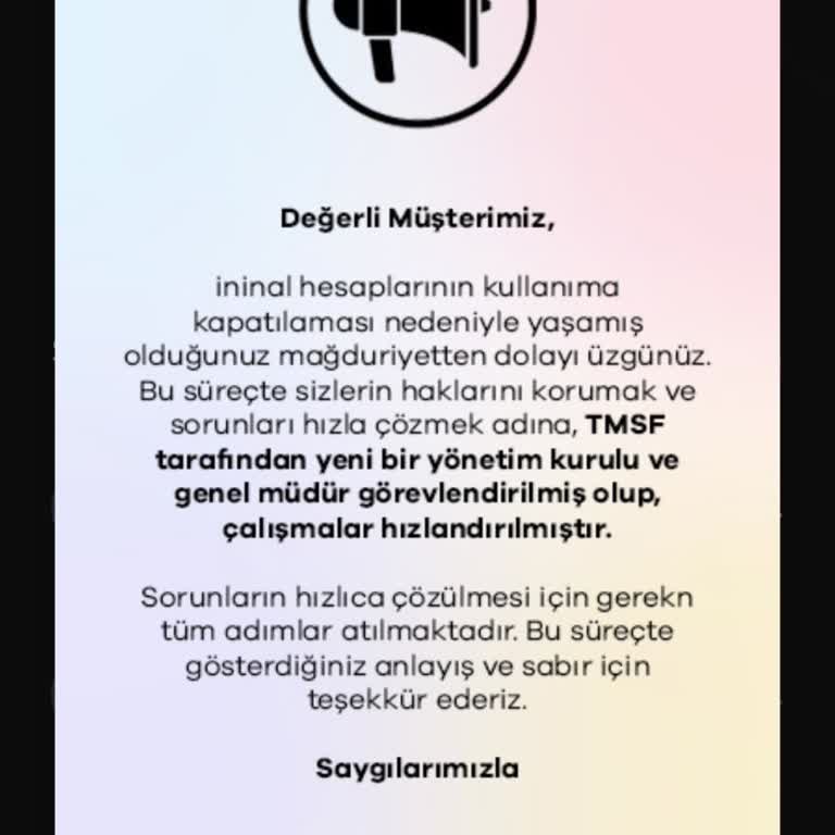 İninal Kartta Süreğen Uyarı Ve Mağduriyet