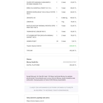 Migros Sanal Market Siparişim Eksik Ve İletişim Sorunu Yaşıyorum