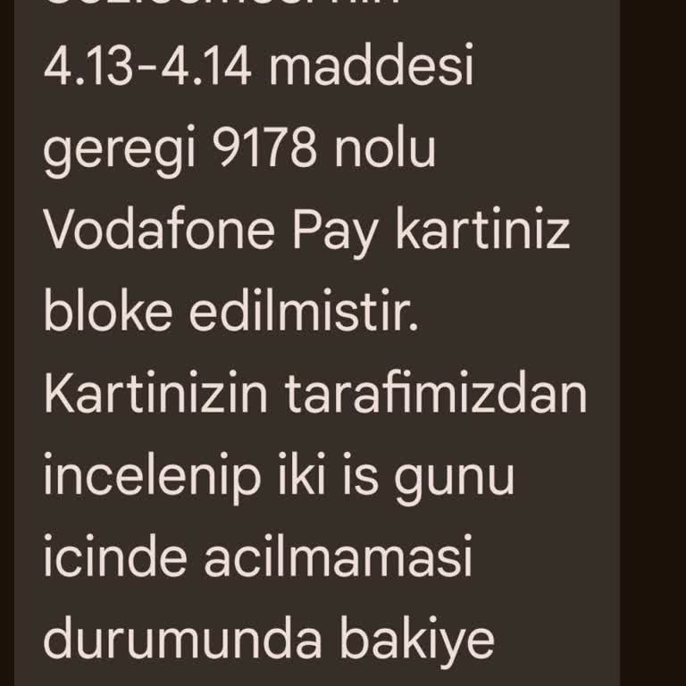 Vodafone Pay Kartıma Para Yükledim Hemen Bloke Edildi Paramı Alamıyorum