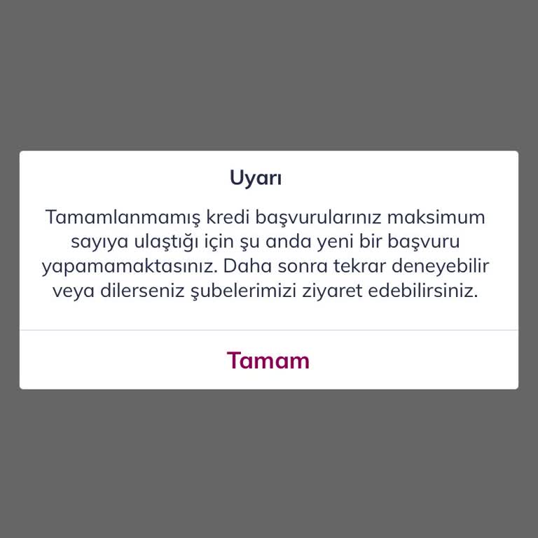 Kredi Başvurusu Yapmadan Limit Doldu Hatası Alıyorum