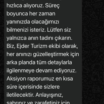 Ejder Tur İle Yaşanan Otel Ve Tur Organizasyonunda Büyük Mağduriyet
