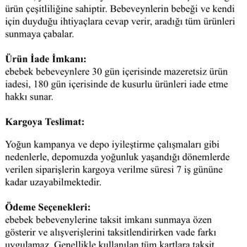 Ebebek’te İade Sözü Gerçek Çıkmadı, Kusurlu Ürünü Geri Almadılar
