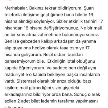 Oyun Tarihi Değişikliği Hakkında Yetersiz Bilgilendirme Ve Mağduriyet