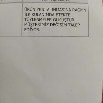 Satın Alınan Takımda Tüylenme Sorunu ve Müşteri Hizmetleri Deneyimi