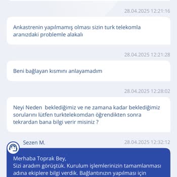 TurkNet Aktivasyonunda Bilgi Kirliliği Ve Gecikme