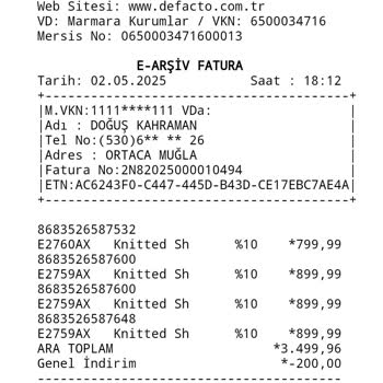 Fazladan Ürün Ücreti Alındı, İade Talep Ediyorum