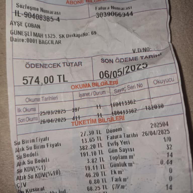 Kullanılmayan Dönemde Yüksek Fatura Ve Haksız Atık Su Bedeli Mağduriyeti