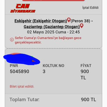 Habersiz Otobüs İptali Ve İade Yapılmaması Mağduriyeti