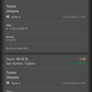 Kazanan Bahisime Haksız Kayıp İşlemi!