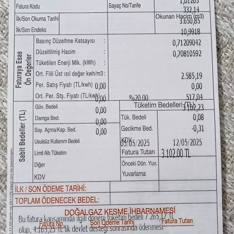 Doğalgaz Faturasında Anormal Artış Ve Yanlışlık Şüphesi
