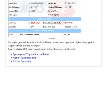 Teslim Edilmediği Halde Teslim Edildi Gösterilen Kargo Ve Yanıltıcı Bilgilendirme