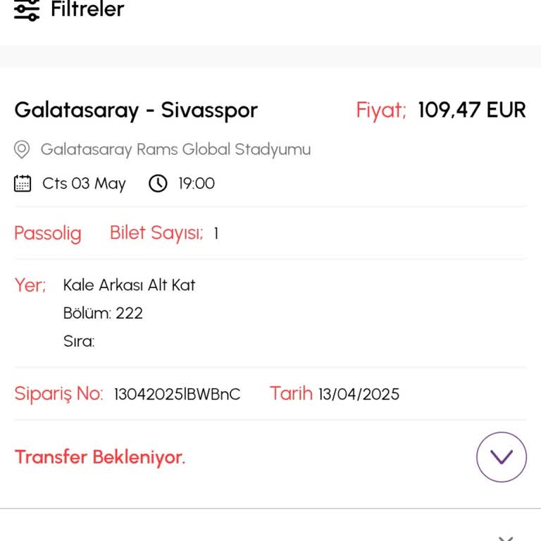 Aldığım Maç Bileti Hala Transfer Edilmedi, Maça Katılamama Endişesi Yaşıyorum