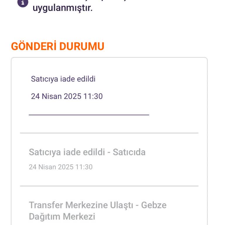 İade Ücretimin 10 Gündür Yatırılmaması Ve Mağduriyetim