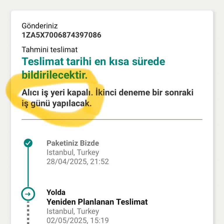 Teslimat Adresi Yanlış Bildirildi Evde Olmamıza Rağmen Paket Ulaştırılmadı