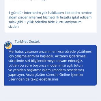 Sürekli İnternet Kesintisi Ve Çözüm Sunulmayan Hizmet Nedeniyle Mağduriyet