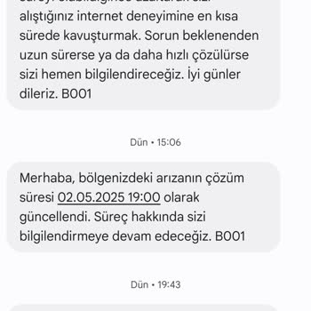 Sürekli İnternet Kesintisi Ve Çözüm Sunulmayan Hizmet Nedeniyle Mağduriyet