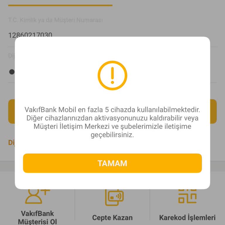 Mobil Şube Erişimi Cihaz Sınırı Nedeniyle Engelleniyor, Çözüm Sunulmuyor