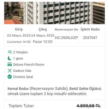 Yanlış Tarihli Rezervasyon Ve İptal Hakkının Kullandırılmaması