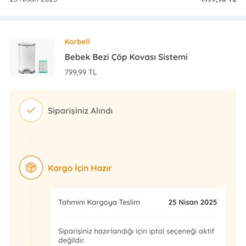 Siparişimdeki Çöp Kovası 10 Gündür Kargolanmadı