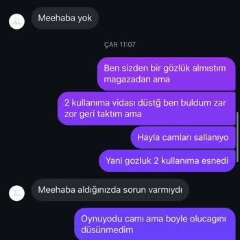 Aldığım Gözlüğün Vidaları Sıcakta Düşüyor, Mağaza İlgisiz Ve Çözüm Sunmuyor