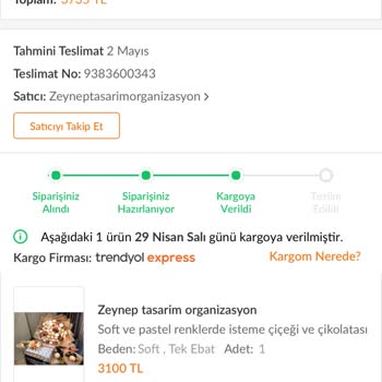 Zamanında Teslim Edilmeyen Kargo Nişanımda Mağduriyet Yaşattı