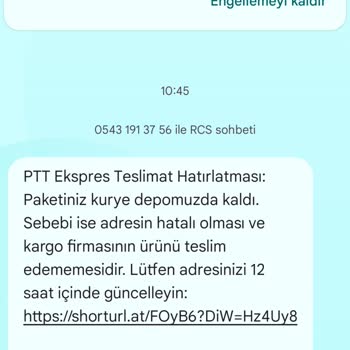 Kişisel Bilgilerim Kullanılarak Gönderilen Sahte Kargo Mesajları Hakkında Şikayetim Ve Güvenlik Talebim