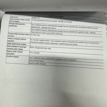 Garanti Bitiminden Hemen Sonra Çıkan Turbo Arızası Ve Yüksek Onarım Maliyeti