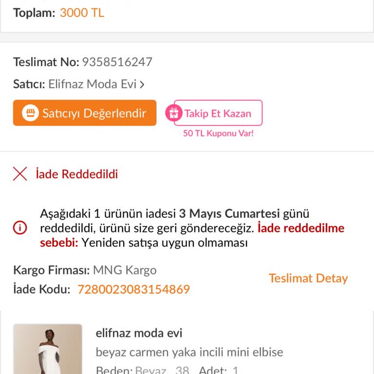 Haksız İade Reddi Nedeniyle Yaşanan Mağduriyetin Giderilmesini Talep Ediyorum
