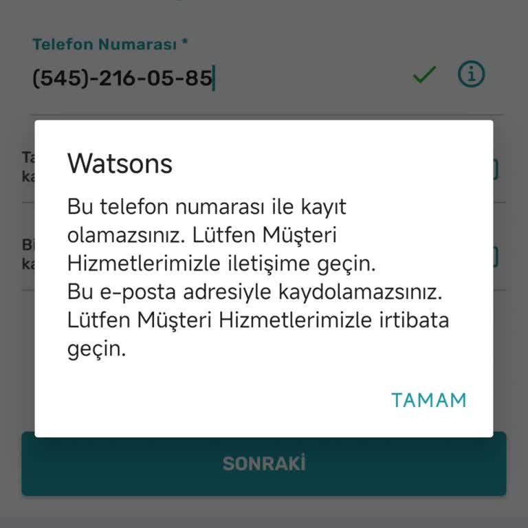 Uygulamada Kayıt Olma Sorunu Ve Müşteri Hizmetlerine Ulaşamama