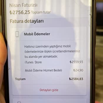 Onayım Olmadan Vodafone Hattımdan Yüksek Tutarlı Usulsüz Mobil Ödeme Yapılmış